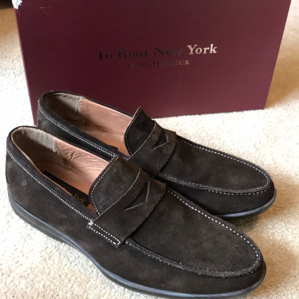 To Boot New York brown suede penny loafers